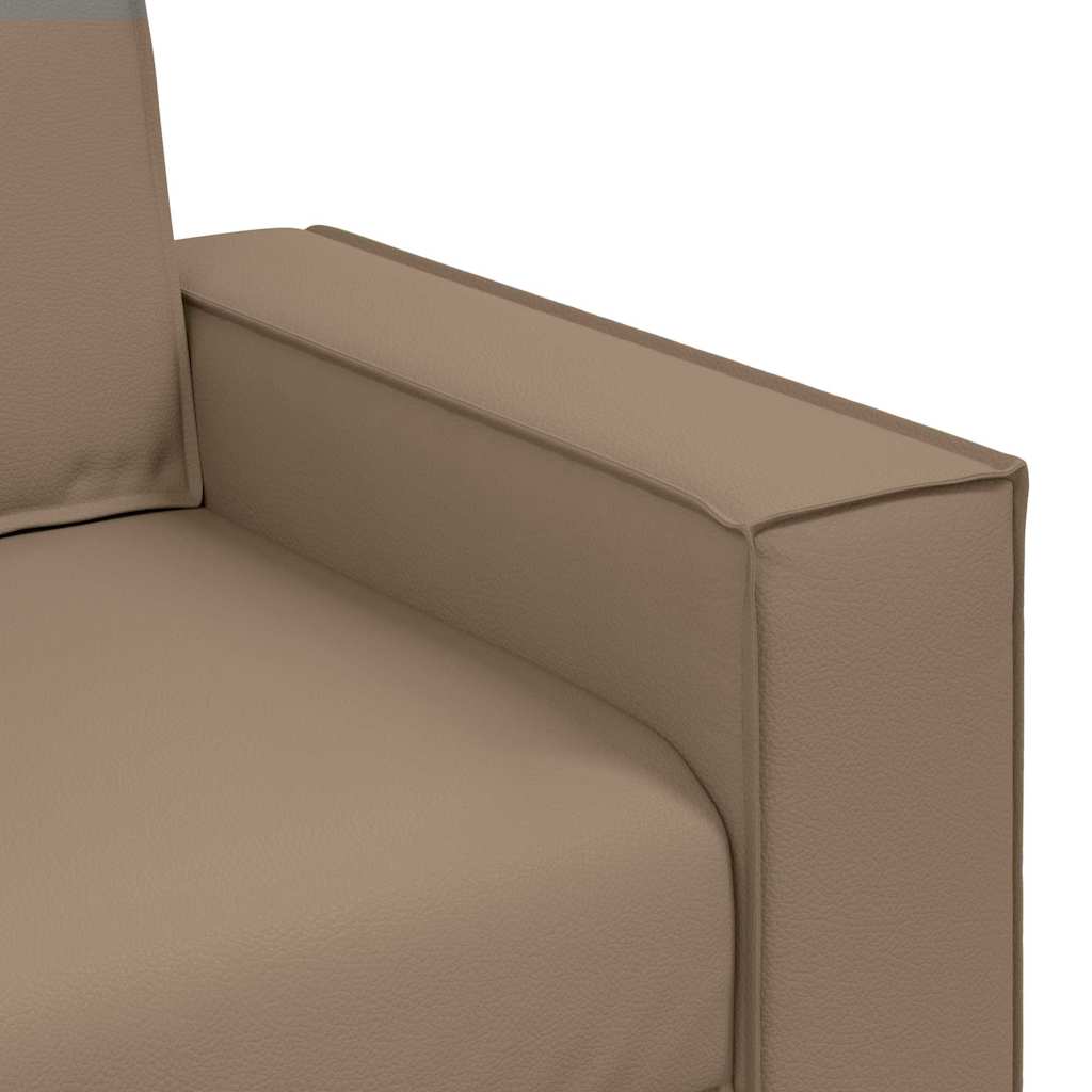 Sofa Chair 59 cm with Cushion Cappuccino Artificial Leather