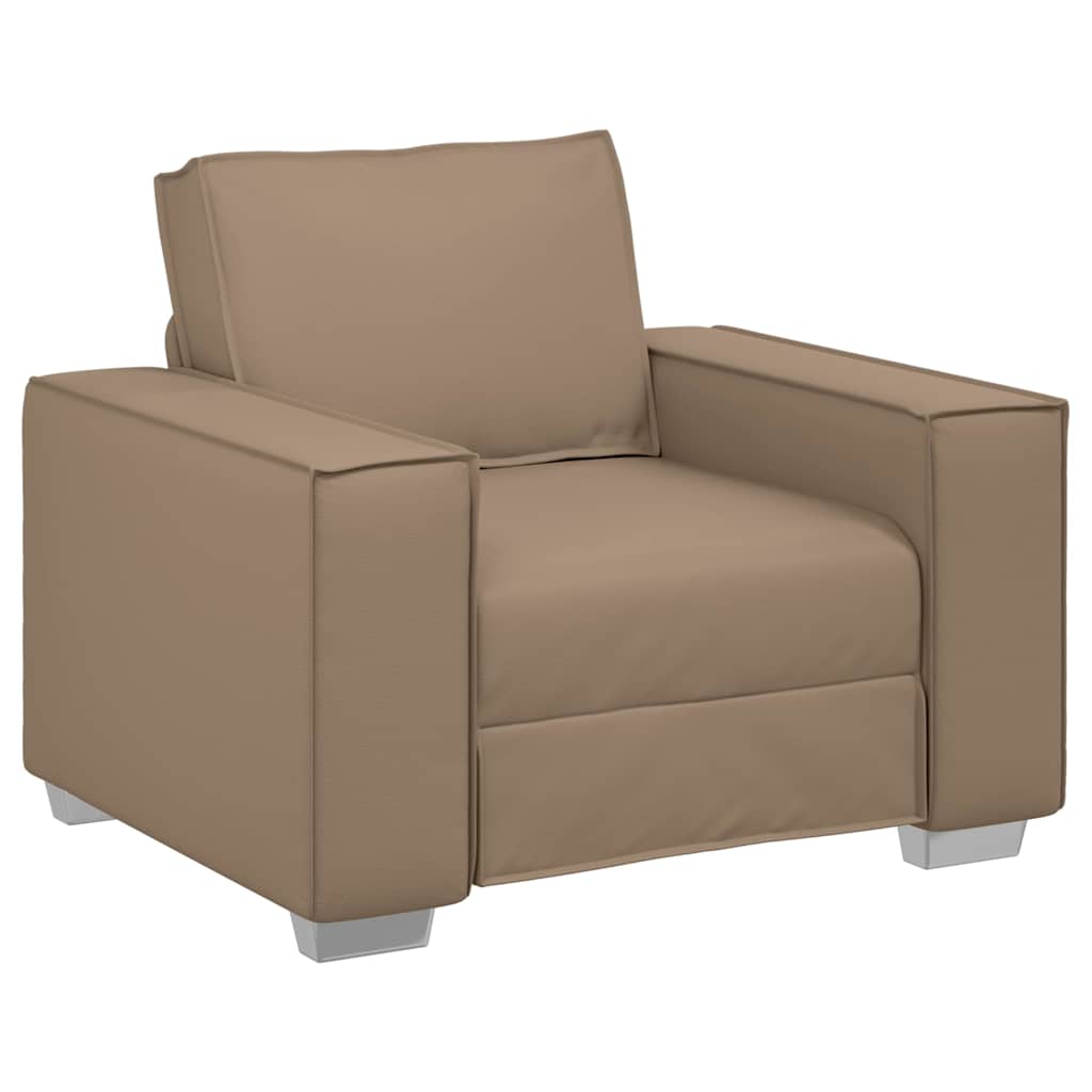 Sofa Chair 59 cm with Cushion Cappuccino Artificial Leather