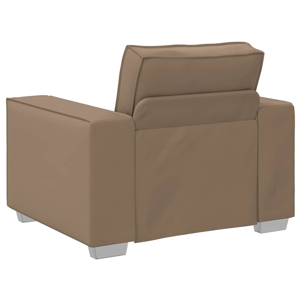 Sofa Chair 59 cm with Cushion Cappuccino Artificial Leather