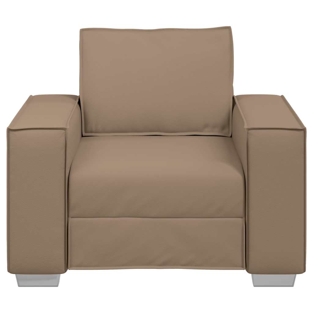 Sofa Chair 59 cm with Cushion Cappuccino Artificial Leather