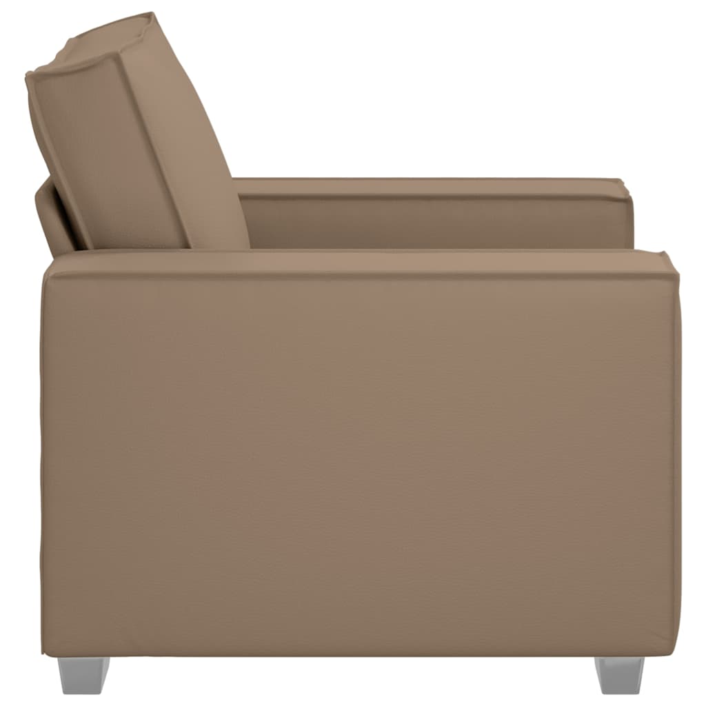 Sofa Chair 59 cm with Cushion Cappuccino Artificial Leather
