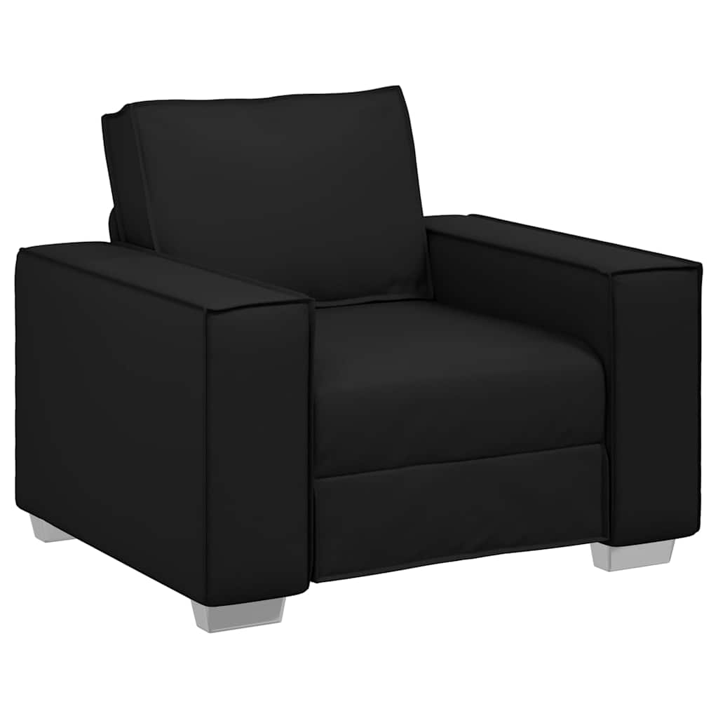 Sofa Chair 59 cm with Cushion Black Faux leather