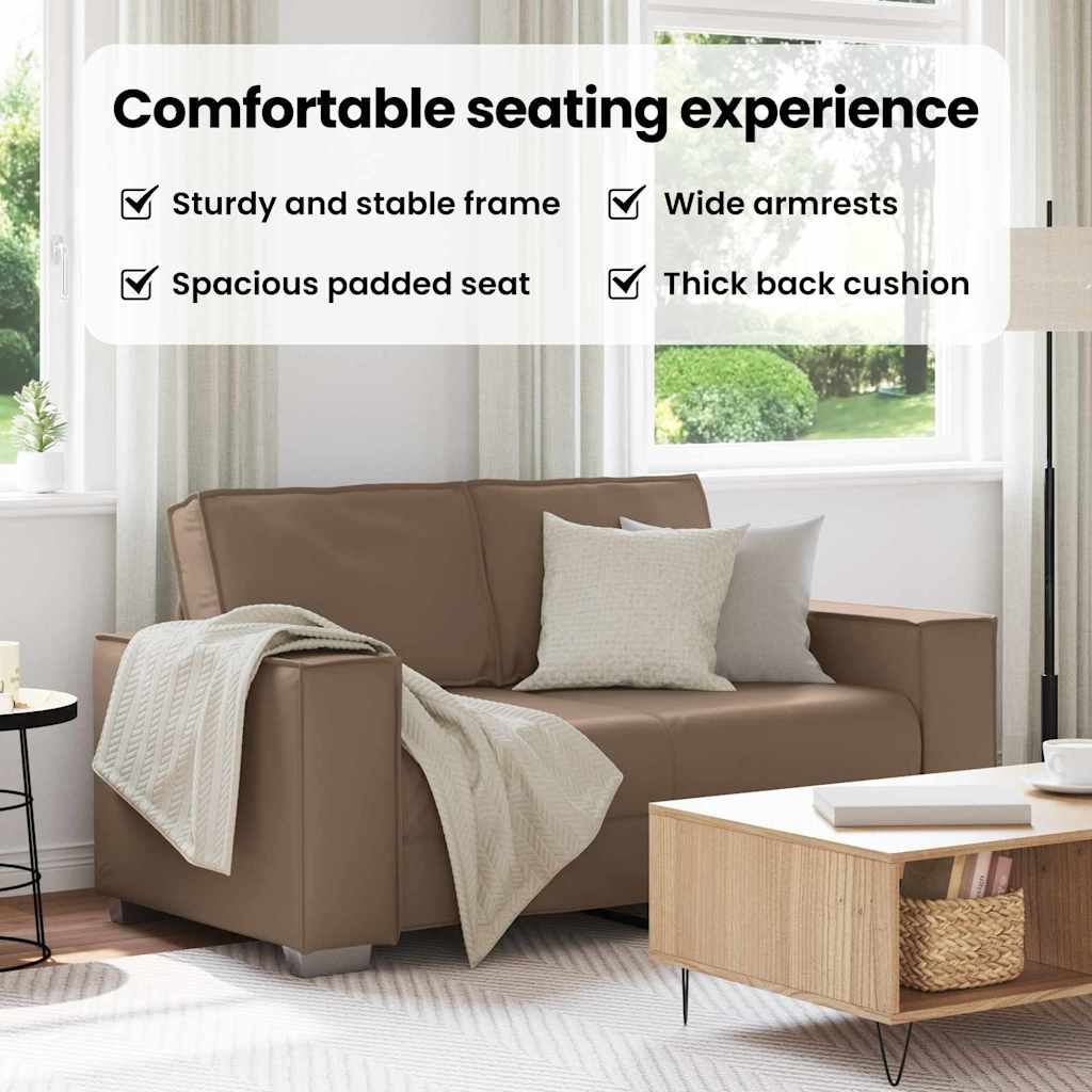 Loveseat Sofa Cappuccino 160 cm Faux Leather