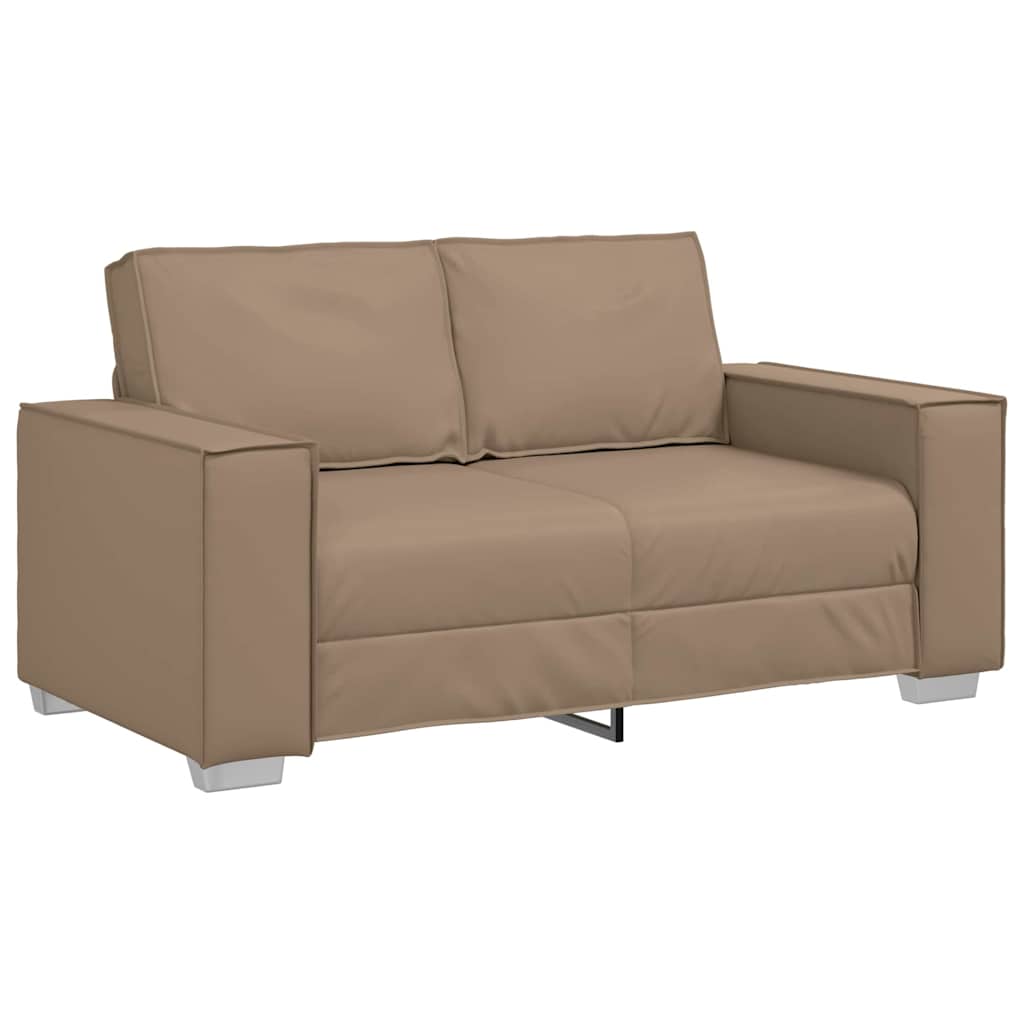 120 cm Loveseat Sofa with Cushion Cappuccino Faux leather