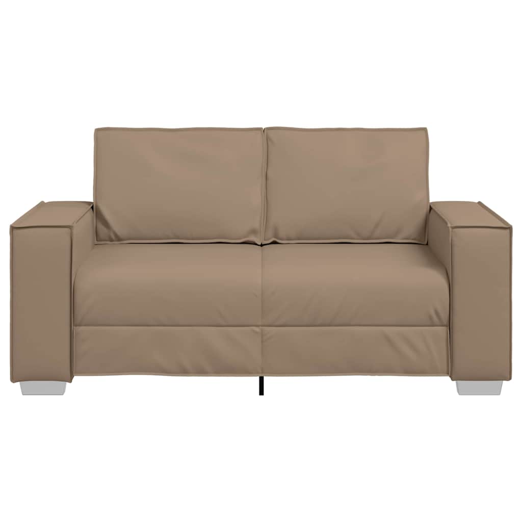 120 cm Loveseat Sofa with Cushion Cappuccino Faux leather