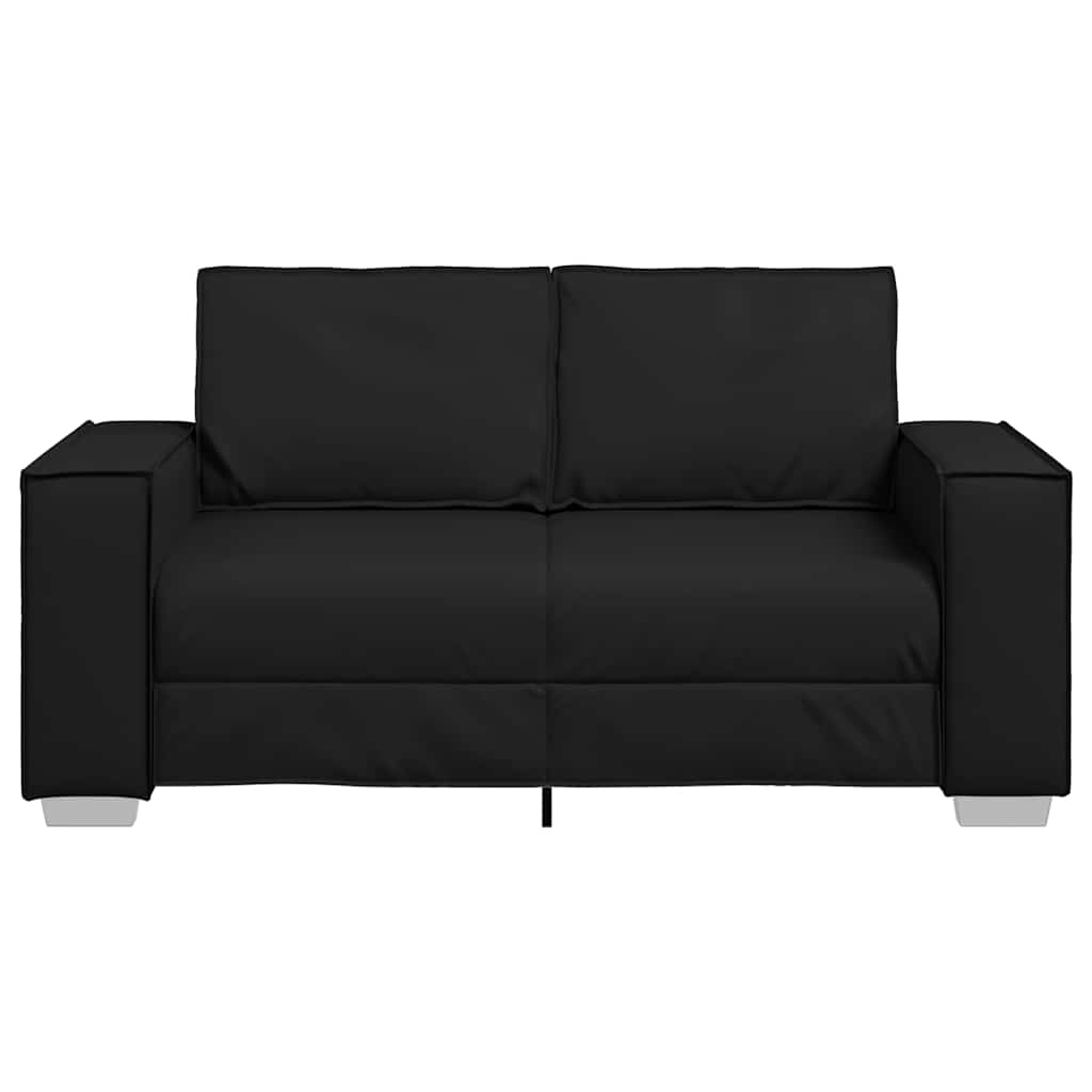 120 cm Loveseat Sofa with Cushion Black Faux leather
