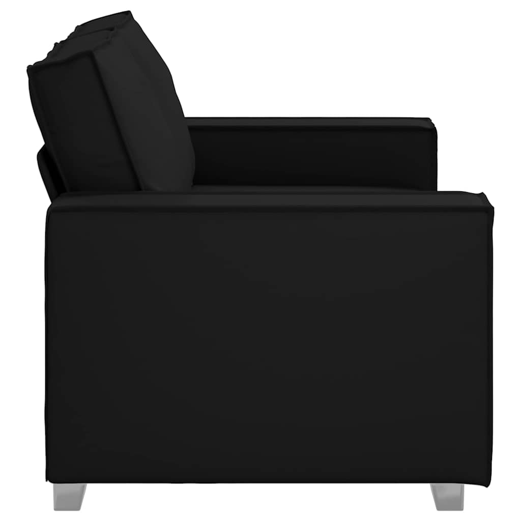 120 cm Loveseat Sofa with Cushion Black Faux leather