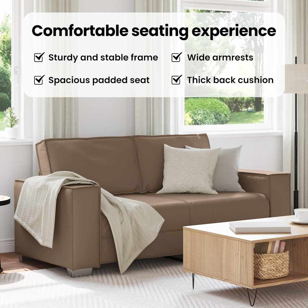 Loveseat Sofa Cappuccino 180 cm Faux Leather
