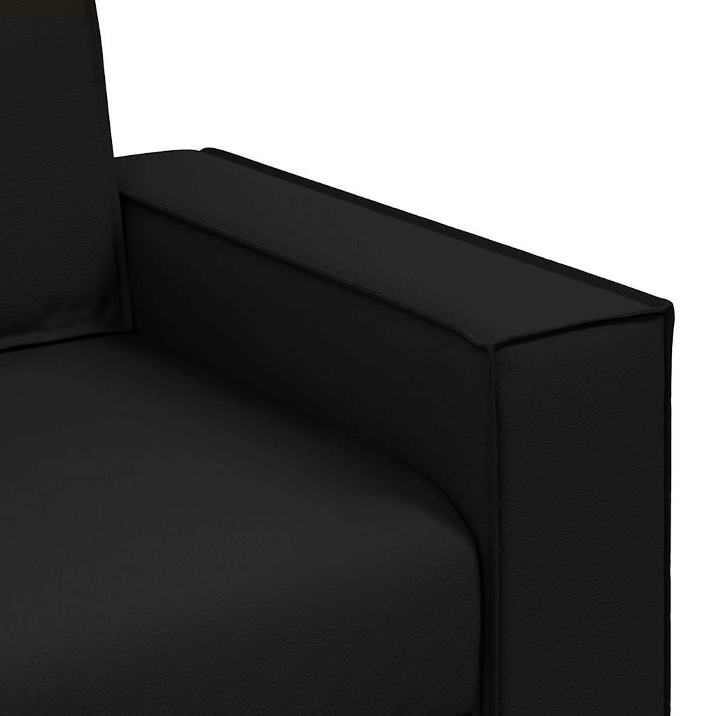 180 cm Loveseat Sofa with Cushion Black Faux leather