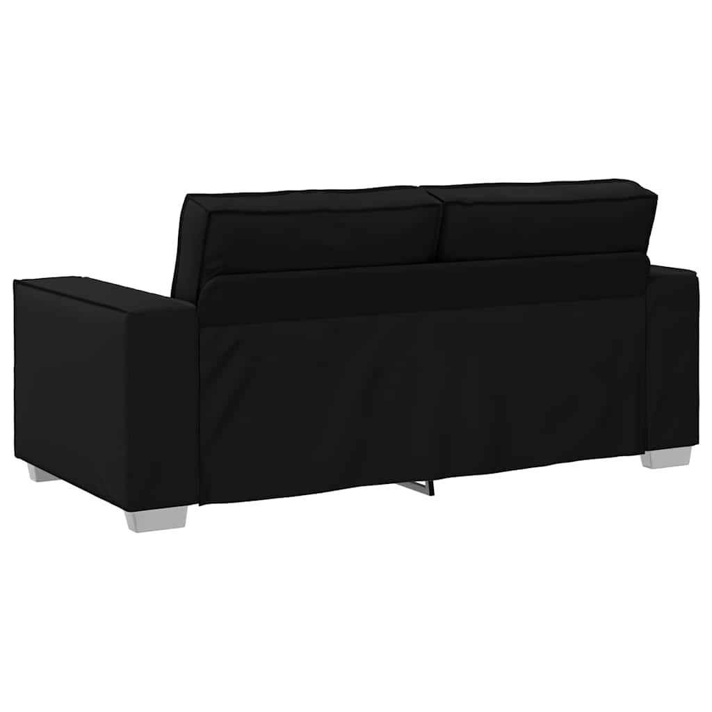 180 cm Loveseat Sofa with Cushion Black Faux leather