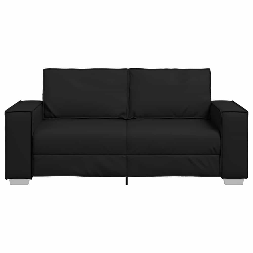 180 cm Loveseat Sofa with Cushion Black Faux leather