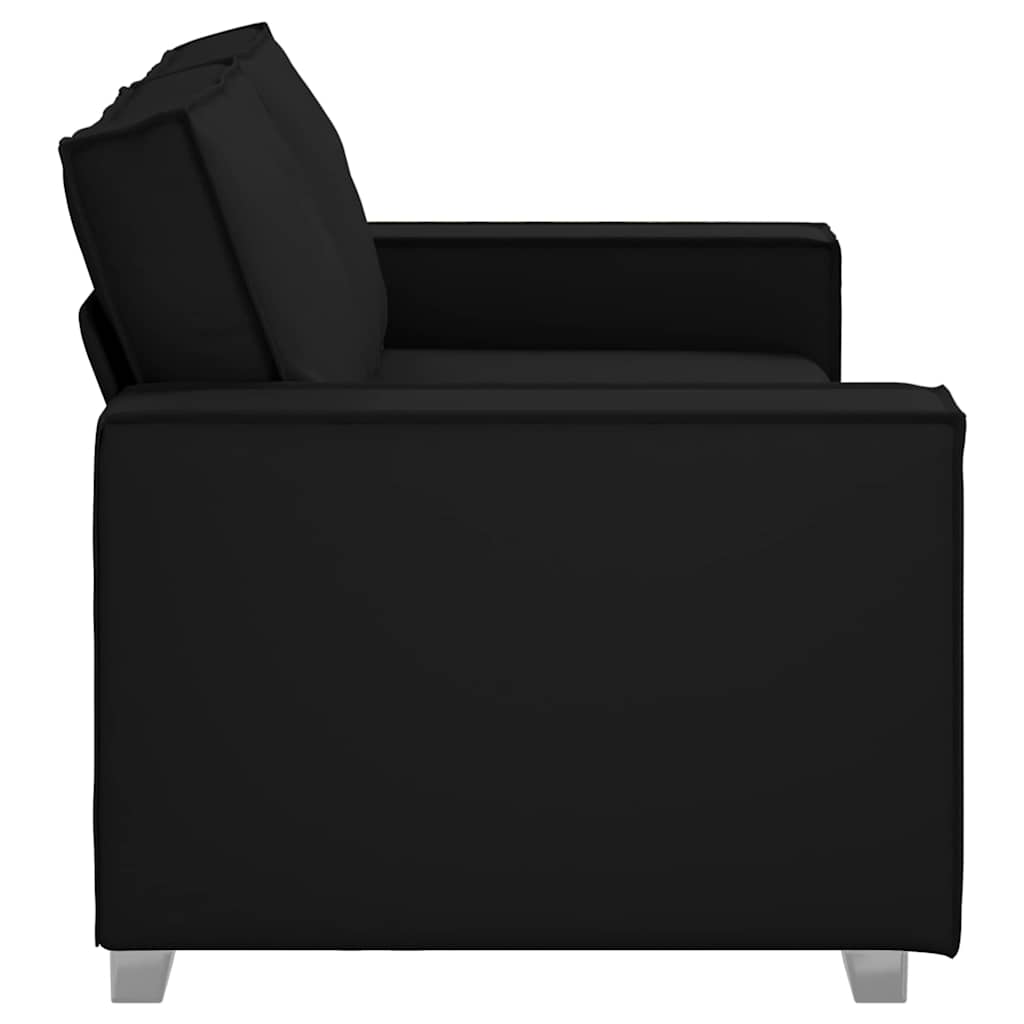 180 cm Loveseat Sofa with Cushion Black Faux leather
