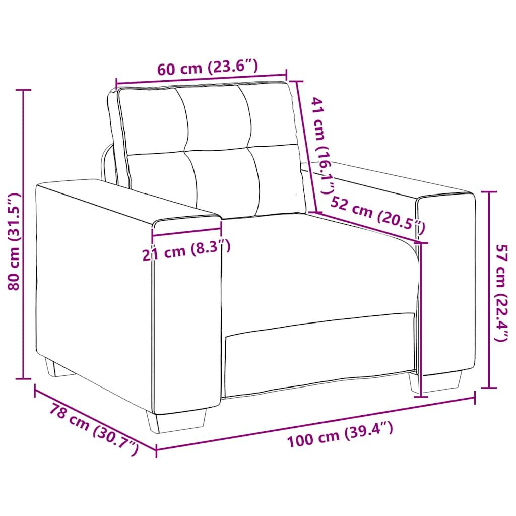 Sofa Chair Dark Grey 60 cm Fabric
