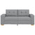 Loveseat Sofa Light Grey 140 cm Fabric