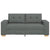 Loveseat Sofa Dark Grey 140 cm Fabric