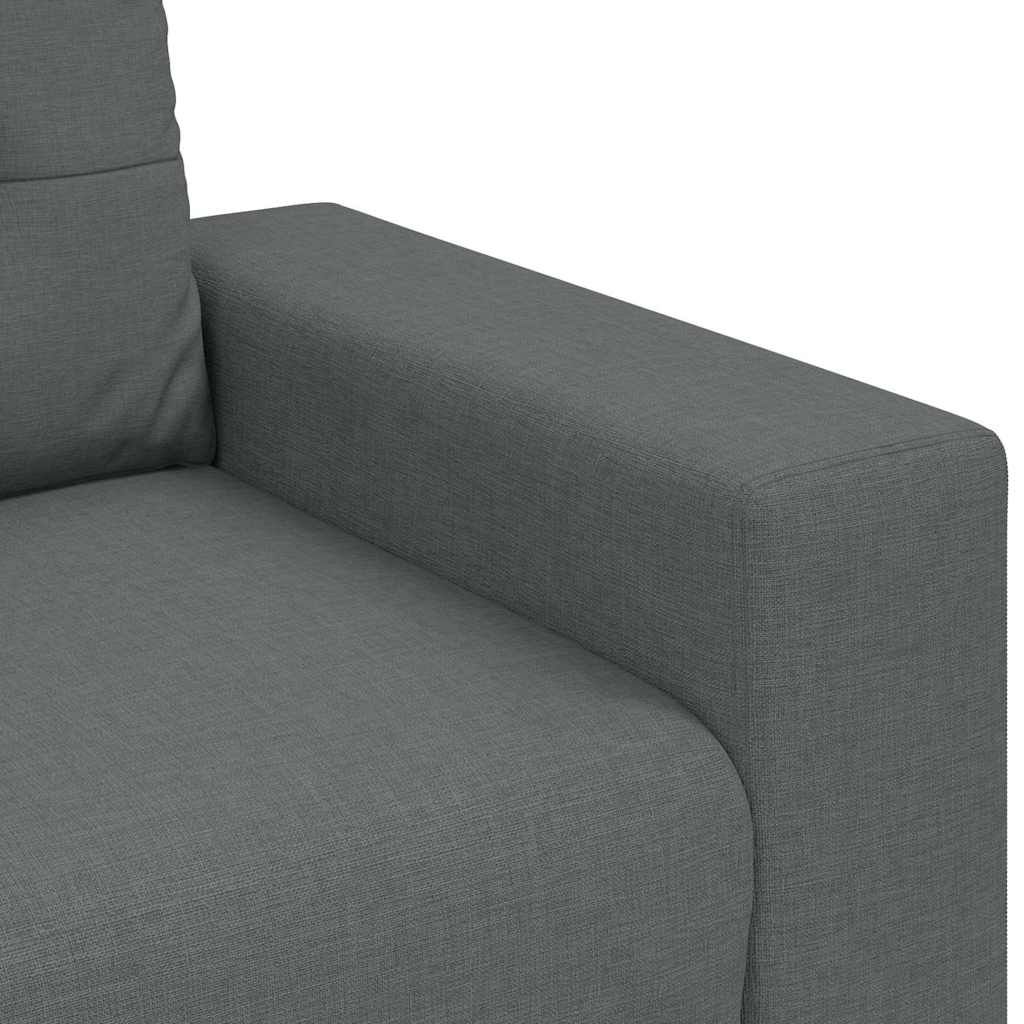 Loveseat Sofa Dark Grey 140 cm Fabric