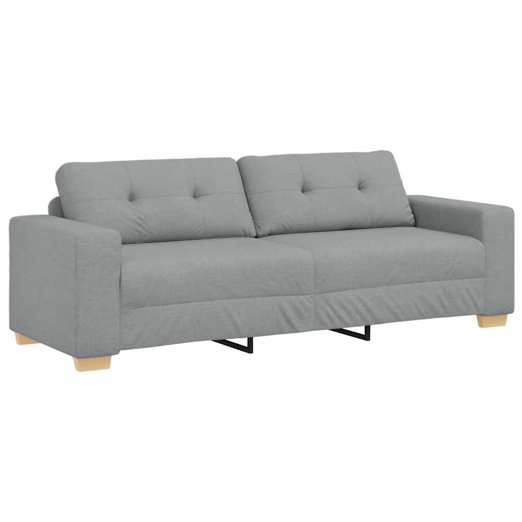 3-Seater Sofa Light Grey 180 cm Fabric