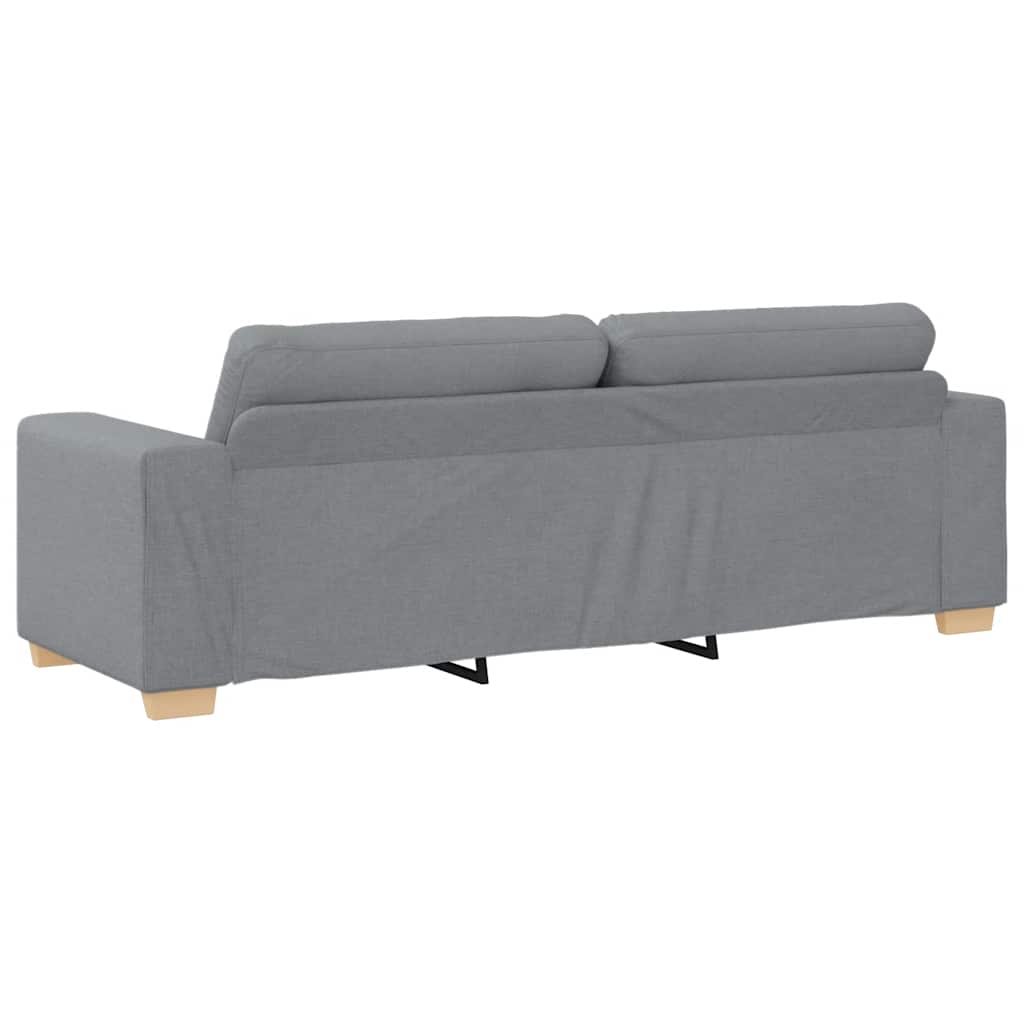 3-Seater Sofa Light Grey 180 cm Fabric