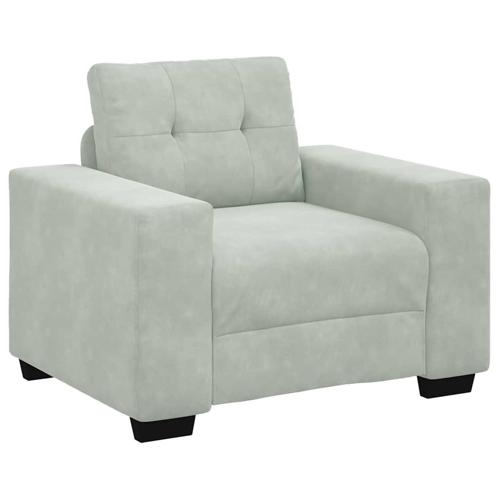 Sofa Chair Light Grey 60 cm Velvet