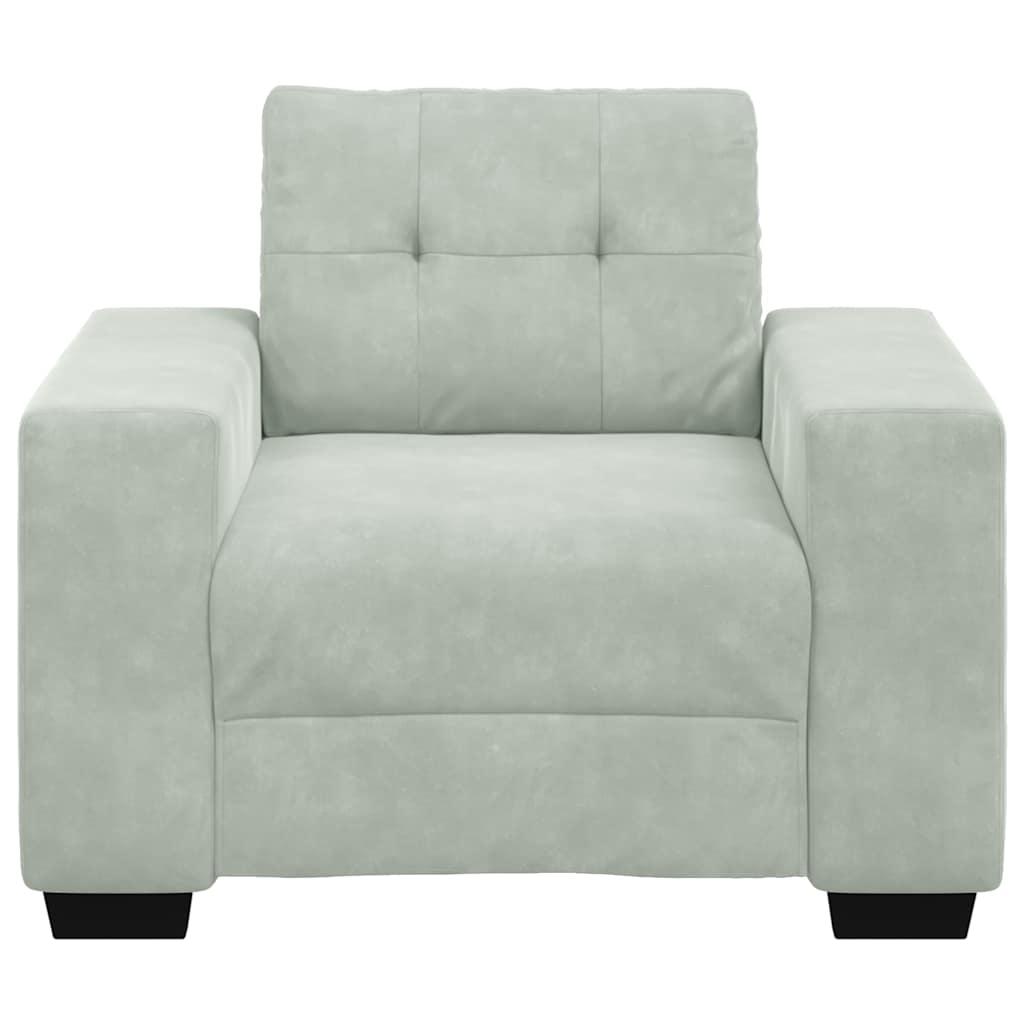 Sofa Chair Light Grey 60 cm Velvet