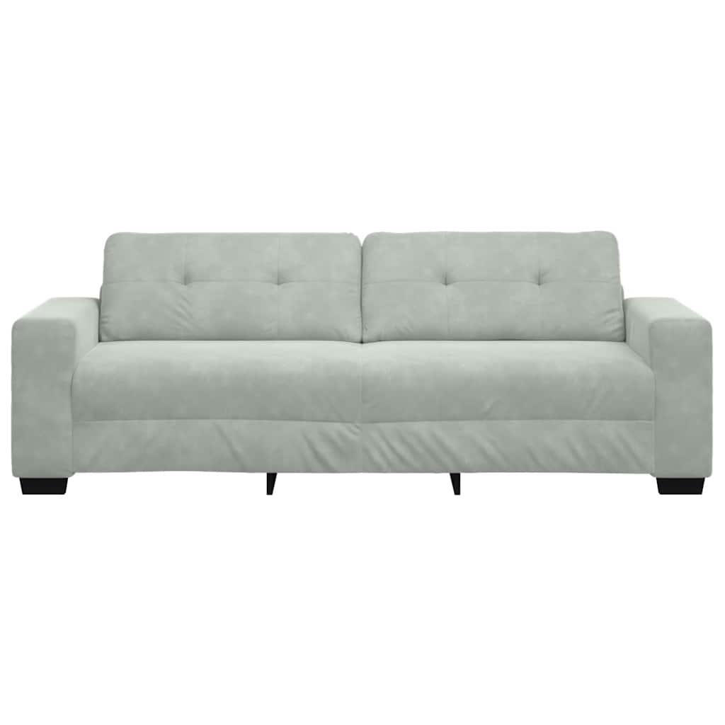 3-Seater Sofa Light Grey 180 cm Velvet