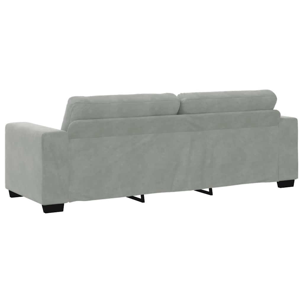 3-Seater Sofa Light Grey 180 cm Velvet
