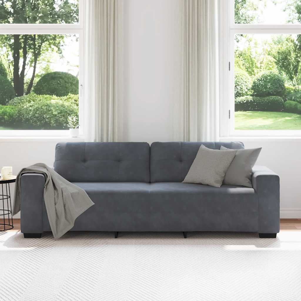 3-Seater Sofa Dark Grey 180 cm Velvet