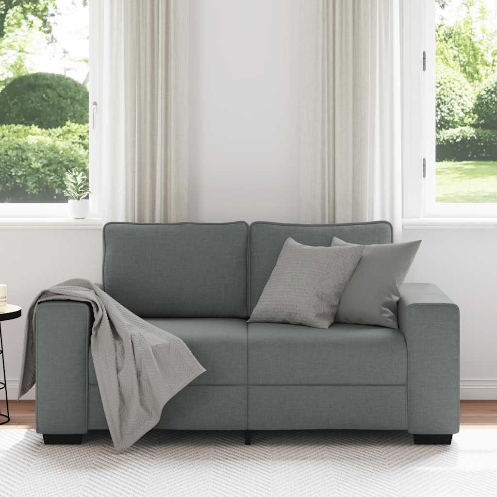2-Seater Sofa Dark Grey 120 cm Fabric