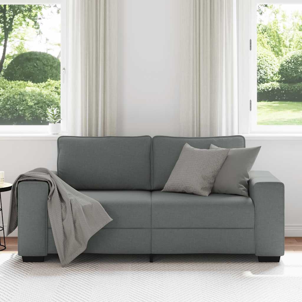 2-Seater Sofa Dark Grey 140 cm Fabric