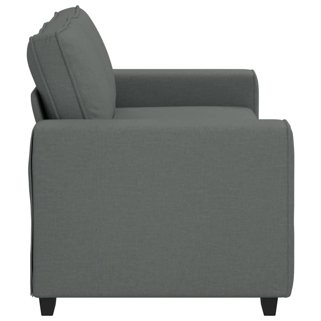 2-Seater Sofa Dark Grey 140 cm Fabric