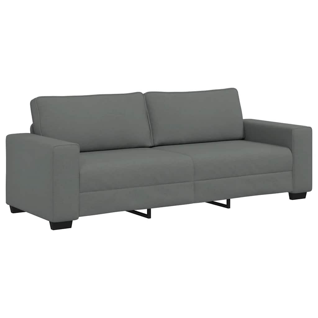 3-Seater Sofa Dark Grey 220x77x82 cm Fabric