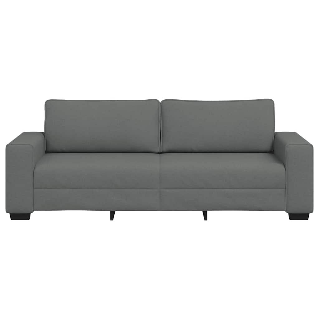 3-Seater Sofa Dark Grey 220x77x82 cm Fabric