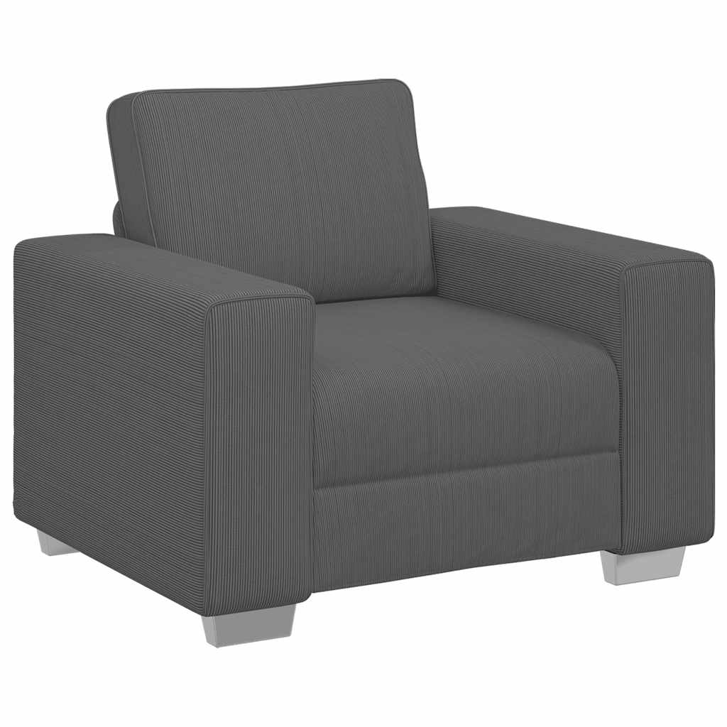 Sofa Chair Dark Grey 60 cm Corduroy Fabric