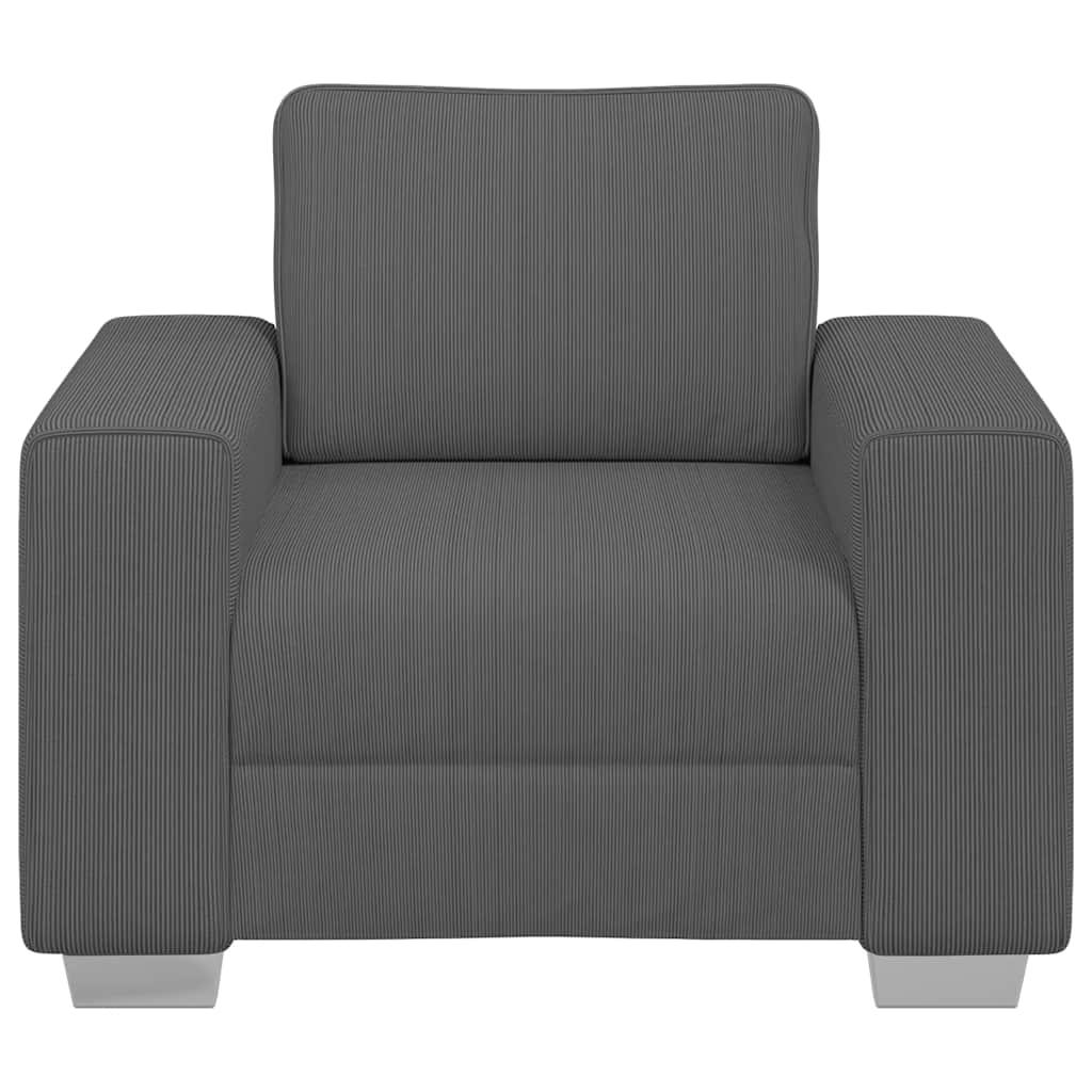 Sofa Chair Dark Grey 60 cm Corduroy Fabric