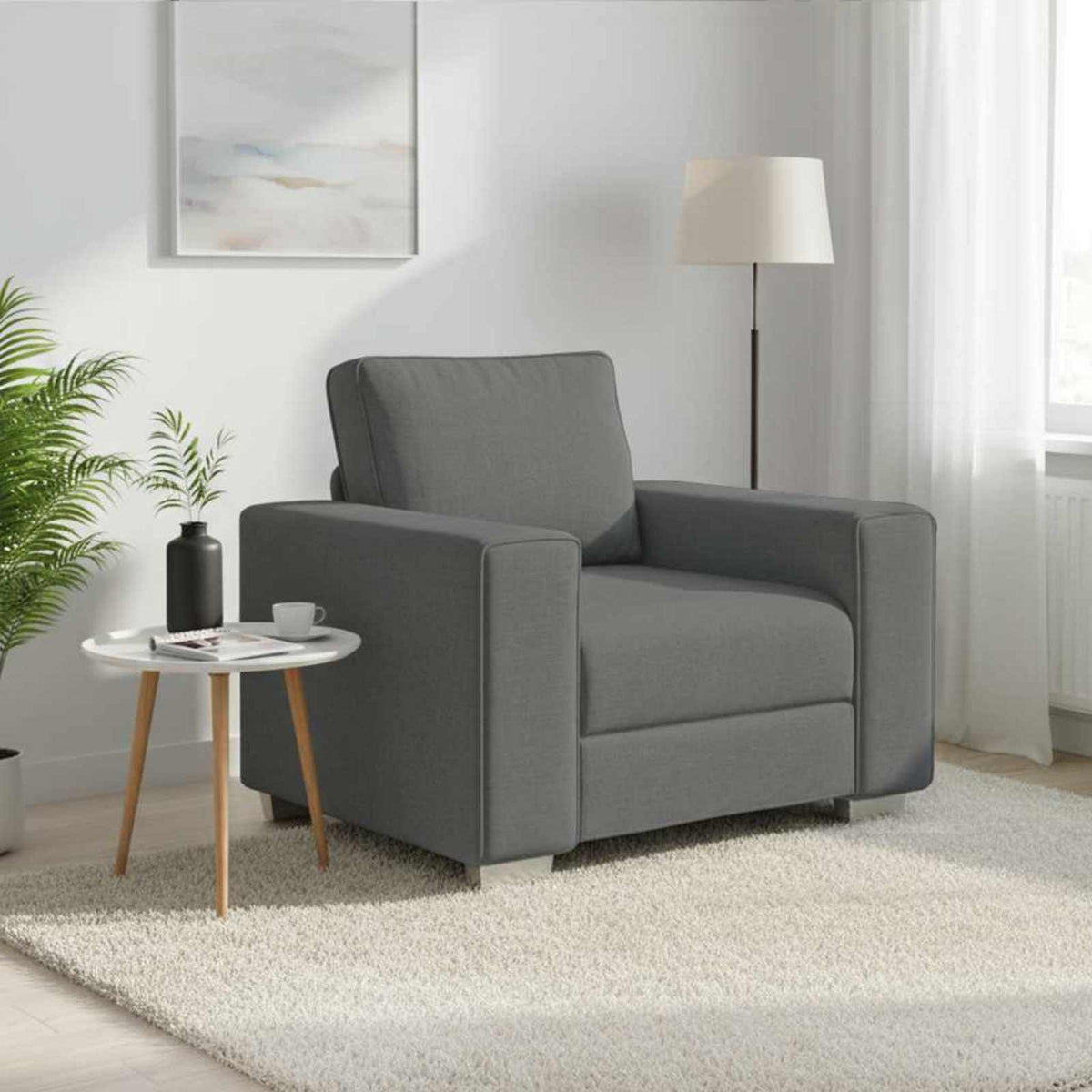 Sofa Dark Grey 100 x 77 x 82 cm Fabric