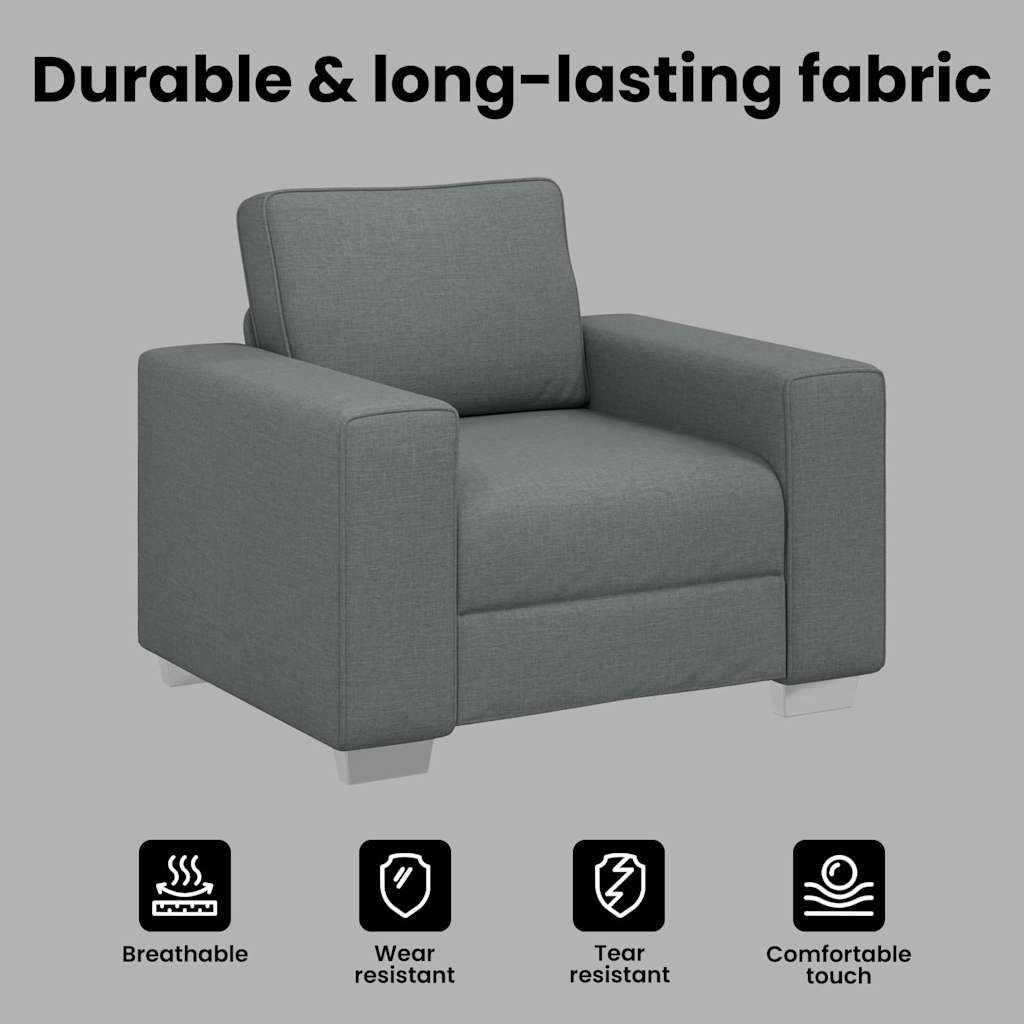Sofa Chair Dark Grey 100 cm Fabric