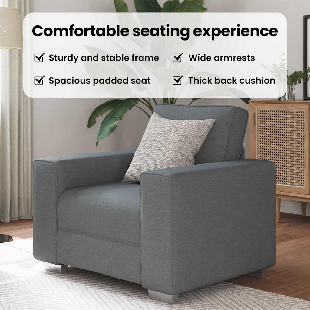 Sofa Chair Dark Grey 100 cm Fabric
