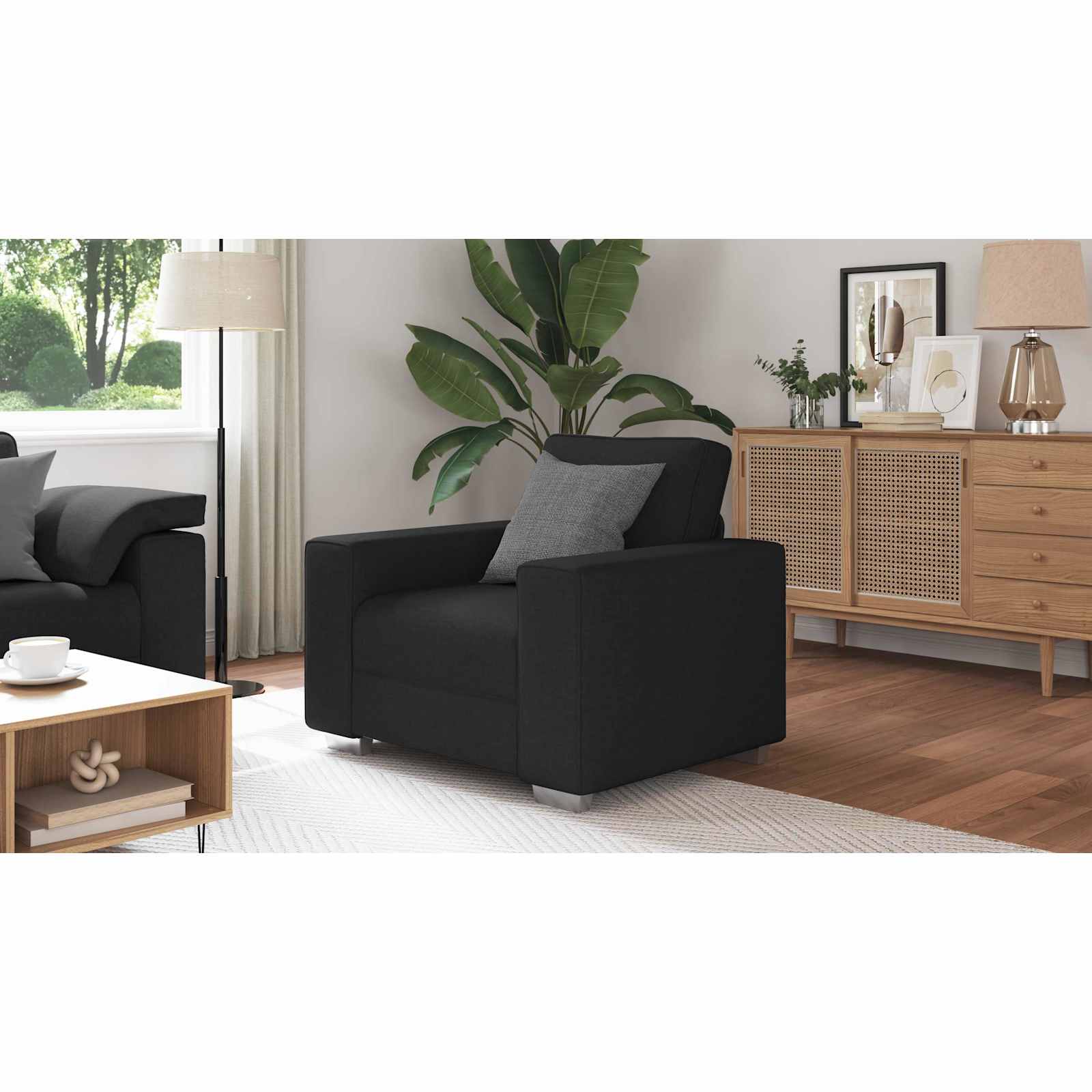 Sofa Chair Black 100 cm Fabric