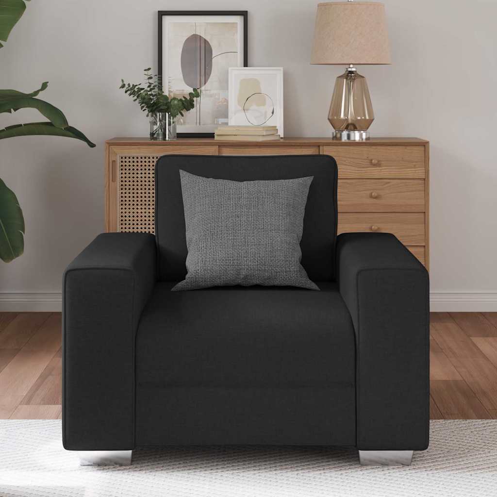 Sofa with Cushion Black 100 x 77 x 82 cm Fabric