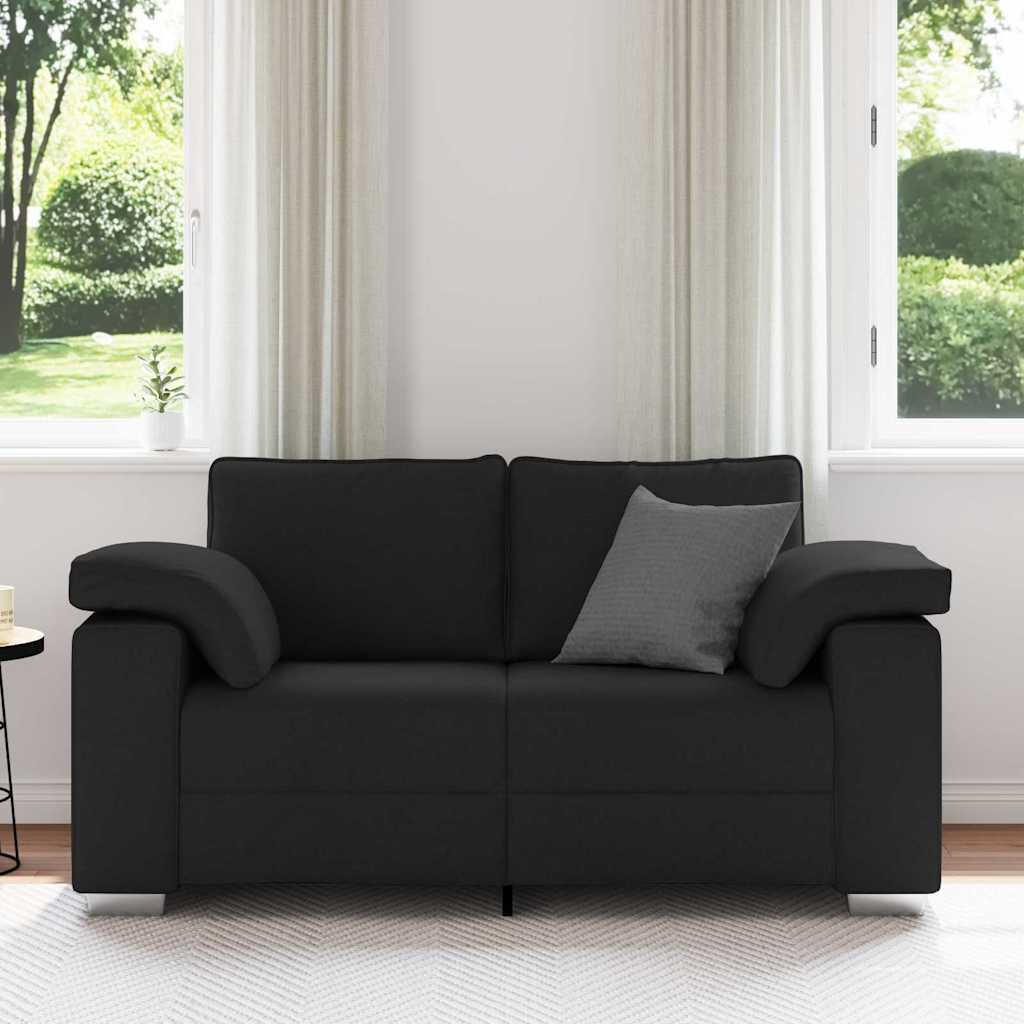 Sofa with Cushion Black 160 x 77 x 82 cm Fabric