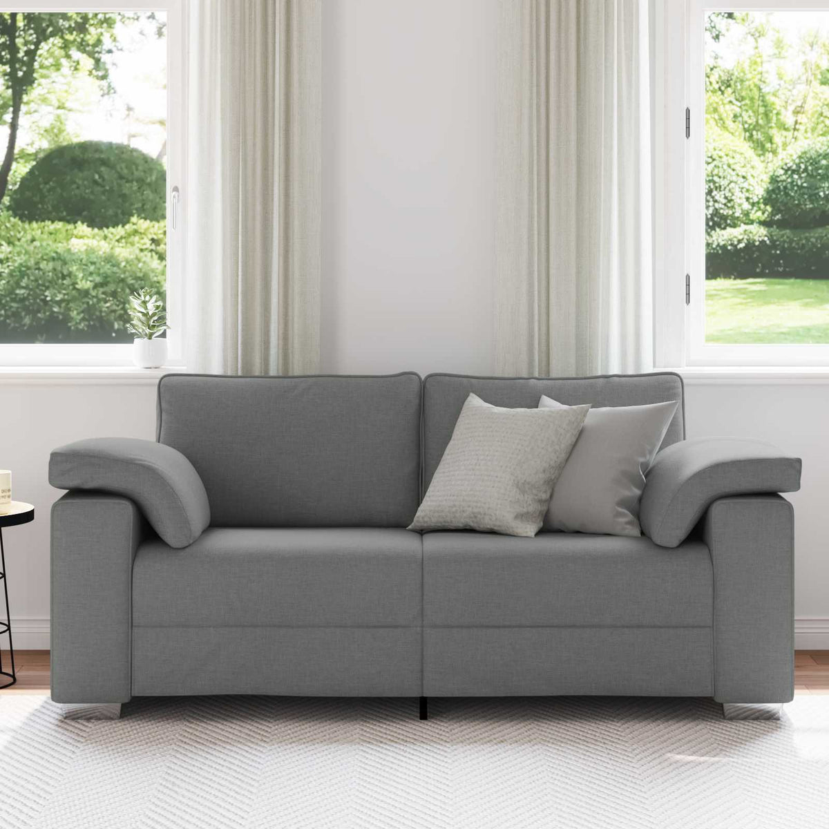 Loveseat Sofa Dark Grey 180 cm Fabric