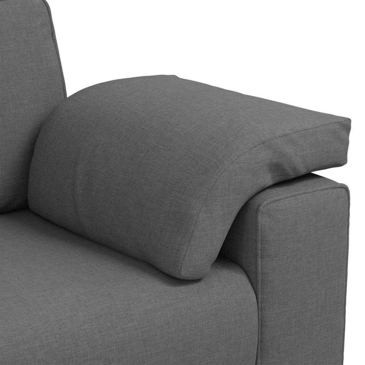 3-Seater Sofa Dark Grey 220 cm Fabric