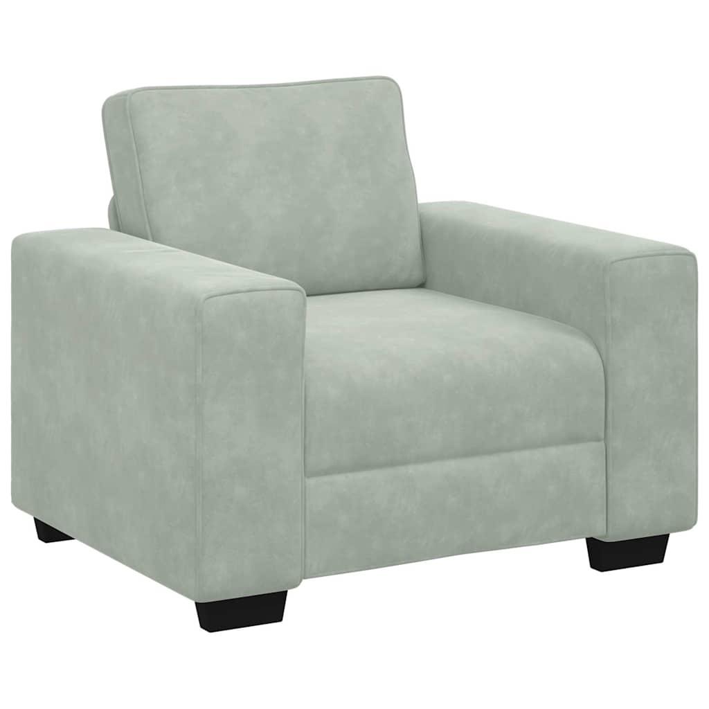 Sofa Chair Light Grey 60 cm Velvet