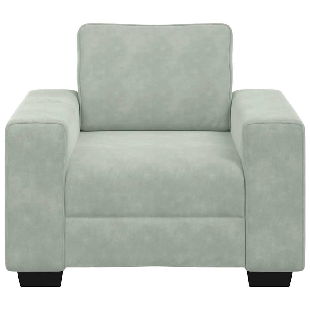 Sofa Chair Light Grey 60 cm Velvet