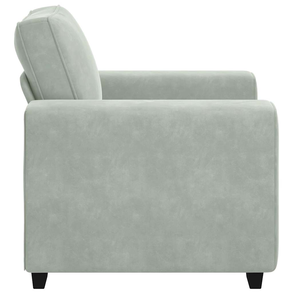 Sofa Chair Light Grey 60 cm Velvet
