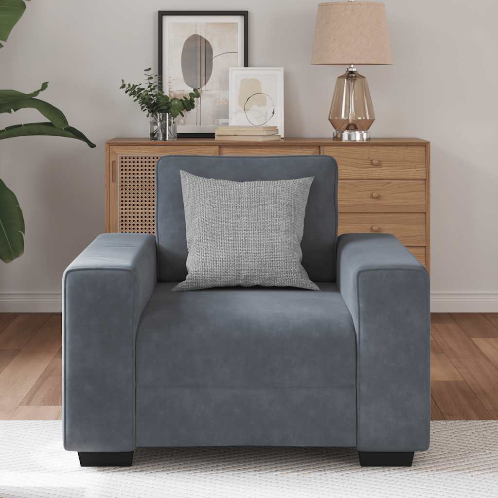Sofa Chair Dark Grey 60 cm Velvet