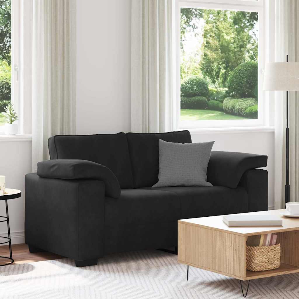 Loveseat Sofa Black 160x77x82 cm Velvet