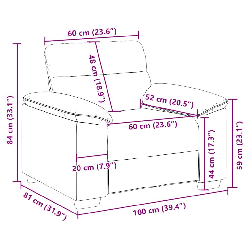 Sofa Chair Black 60 cm Fabric