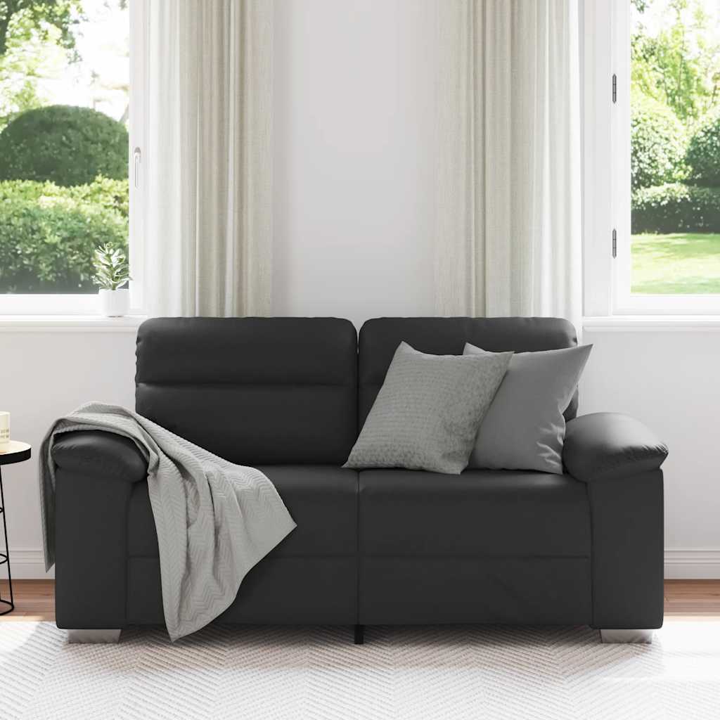 2-Seater Sofa Black 120 cm Faux Leather