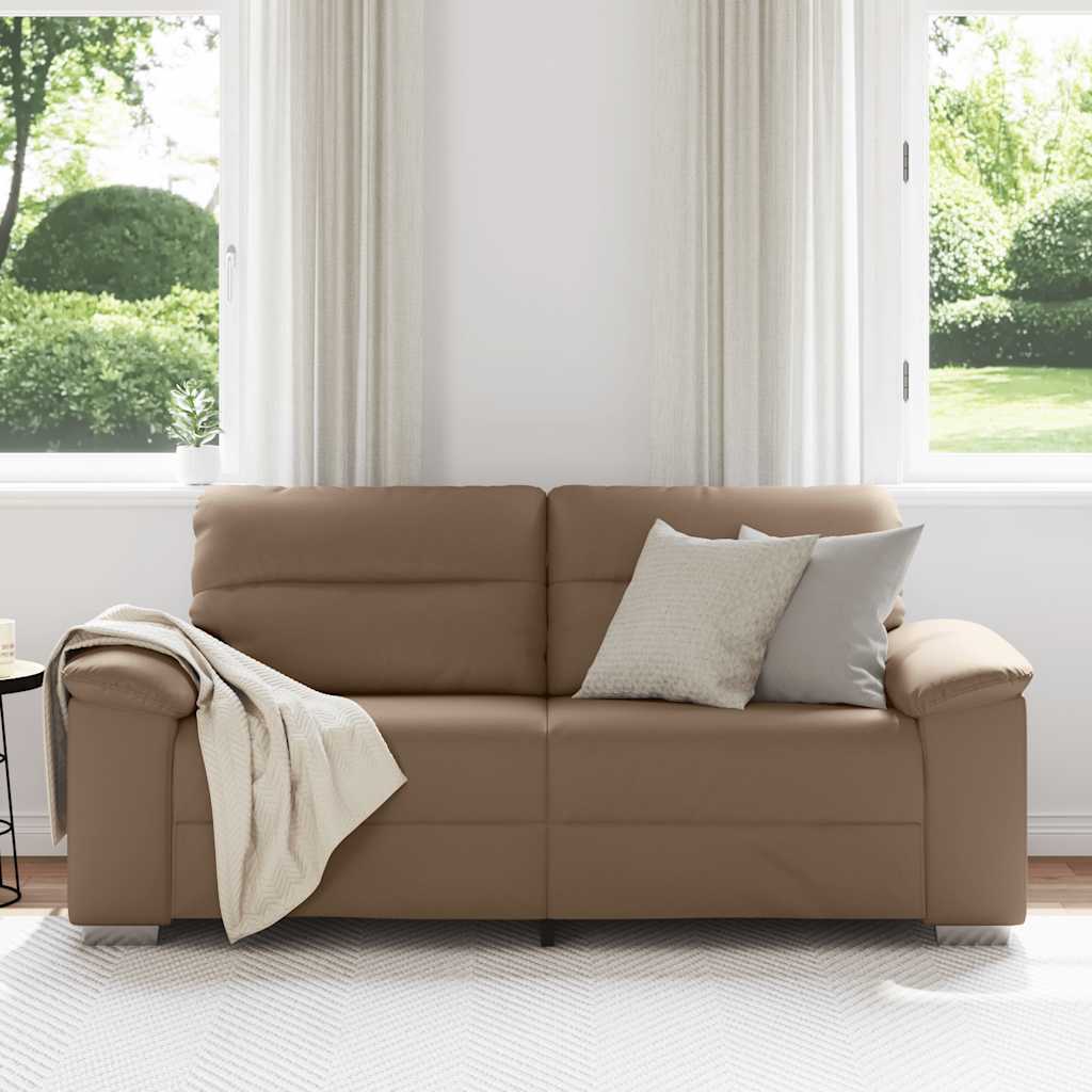 2-Seater Sofa Cappuccino 140 cm Faux Leather